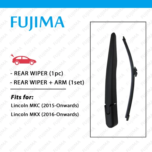FUJIMA Rear Wiper Blade and Arm for Lincoln MKC (15-Now) / Lincoln MKX (16-Now) Back Window Windscreen Rear Wiper Arm Blade
FUJIMA Rear Wiper Blade and Arm for Lincoln MKC (15-Now) / Lincoln MKX (16-Now) Back Window Windscreen Rear Wiper Arm Blade
