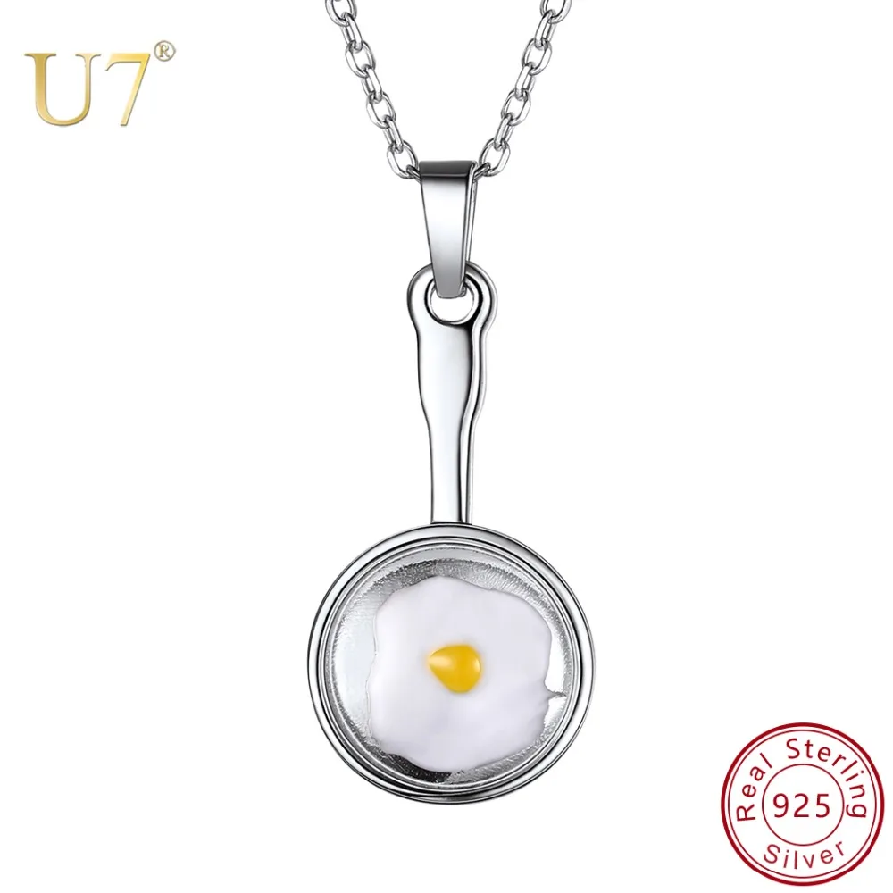 U7 Brand 925 Sterling Silver Frying Pan Eggs Necklace Pendant Statement Choker For Women Jewelry Rolo Chain Necklace 2018 New
U7 Brand 925 Sterling Silver Frying Pan Eggs Necklace Pendant Statement Choker For Women Jewelry Rolo Chain Necklace 2018 New
