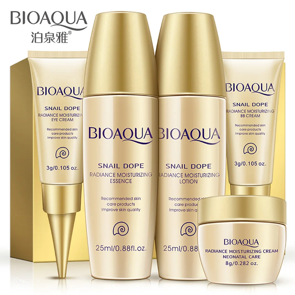 BIOAQUA 5 шт. набор для ухода за кожей с экстрактом улитки увлажняющий лосьон
