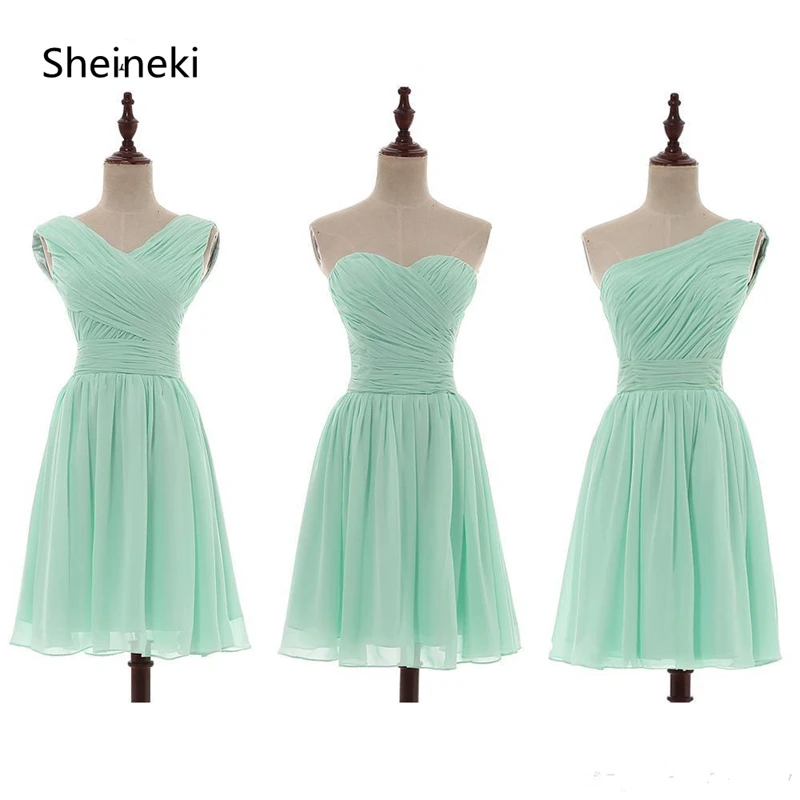 Cheap Mint Green Chiffon Draped A-Line Bridesmaid Dress Knee Length Sleeveless Wedding Bridesmaid Dresses vestido de festa longo
Cheap Mint Green Chiffon Draped A-Line Bridesmaid Dress Knee Length Sleeveless Wedding Bridesmaid Dresses vestido de festa longo