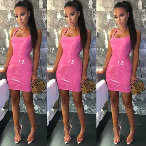 Fashion Women PU Leather Bandage Bodycon Sleeveless Club Party Short Mini Dress Ladies PU Dresses Female Clothes
Fashion Women PU Leather Bandage Bodycon Sleeveless Club Party Short Mini Dress Ladies PU Dresses Female Clothes