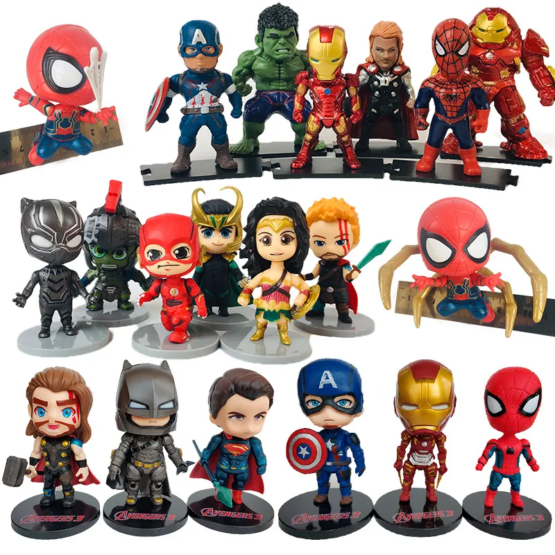 6 шт./компл. Мстители Фигурки супергероев Marvel Железный человек танос Капитан