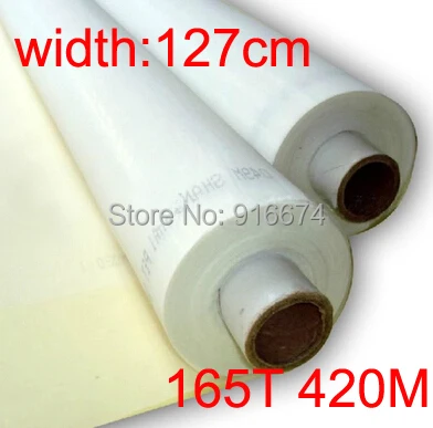 Free shipping High quality 5 meters 165T 420M white polyester silk screen printing mesh 127CM width
Free shipping High quality 5 meters 165T 420M white polyester silk screen printing mesh 127CM width