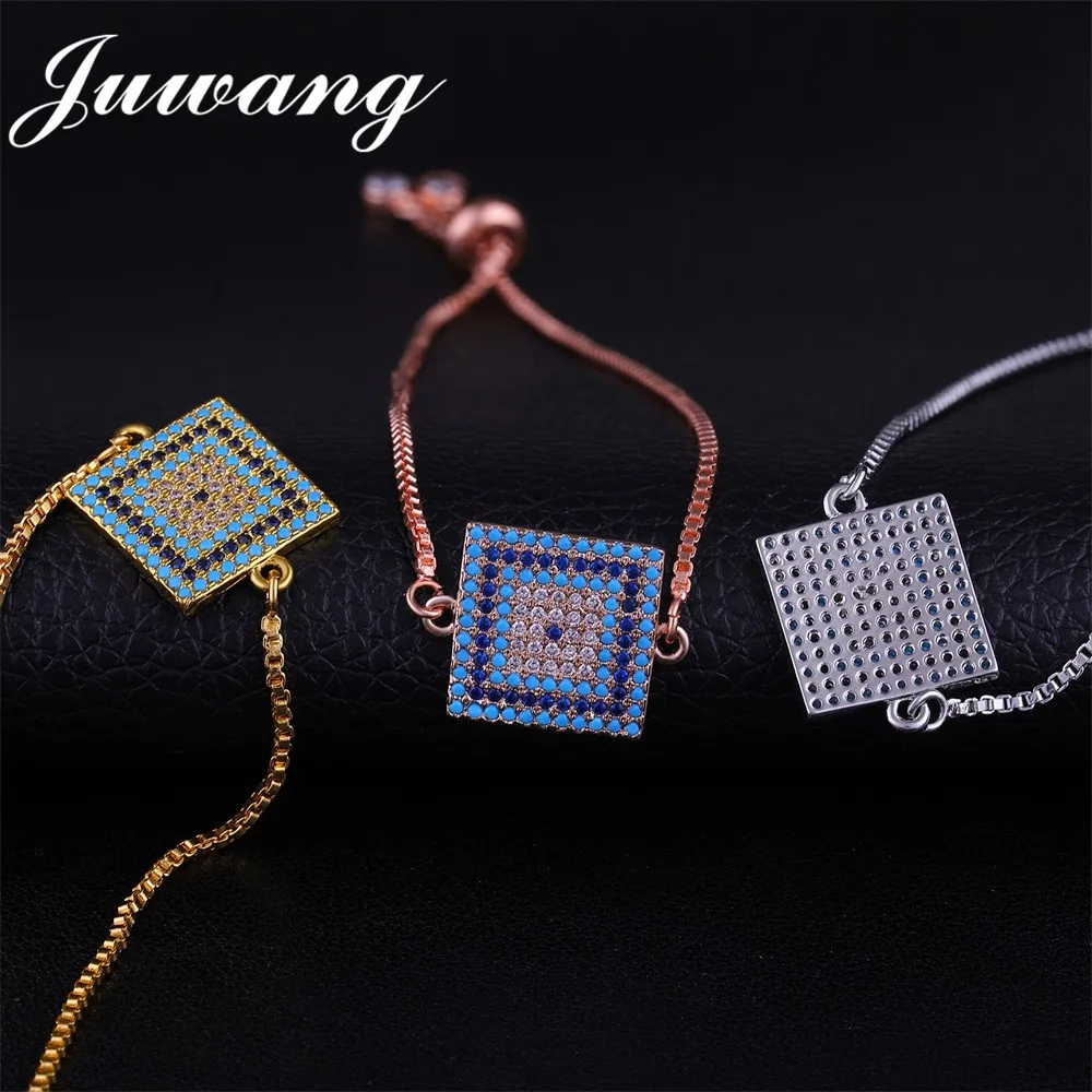 JUWANG Brand Square Shape Turkey Blue Evil Eye Femme Bracelet Gold Color Bracelets & Bangles Charms Adjustable Chain Jewelry
JUWANG Brand Square Shape Turkey Blue Evil Eye Femme Bracelet Gold Color Bracelets & Bangles Charms Adjustable Chain Jewelry