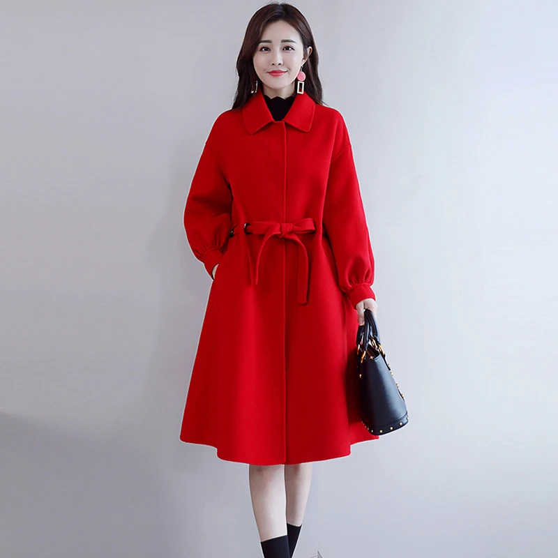 New Woolen Coats Autumn Winter Sashes Medium Long Thicken Warm Woolen Jacket Women Loose Casaul Woolen Coat Outwear FP1425
New Woolen Coats Autumn Winter Sashes Medium Long Thicken Warm Woolen Jacket Women Loose Casaul Woolen Coat Outwear FP1425