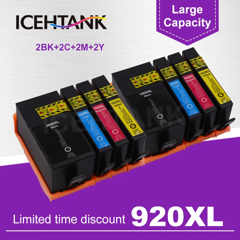 

ICEHTANK 920XL Ink Cartridges Replacement For HP 920 XL Officejet 6000 6500 Wireless 6500A 7000 7500 7500A Printer Cartridge 920