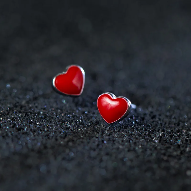 Jinleansu Heart Love Stud Earrings 925 Sterling Silver Sweet Red Heart Summer Earring Jewelry For Women Girl Accessories
Jinleansu Heart Love Stud Earrings 925 Sterling Silver Sweet Red Heart Summer Earring Jewelry For Women Girl Accessories