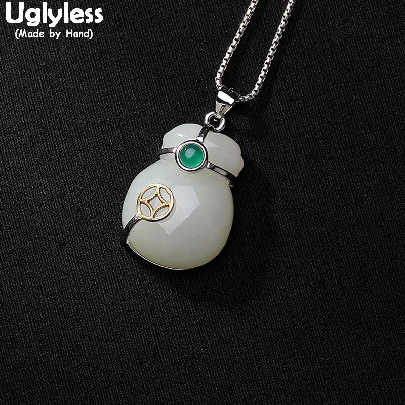 Uglyless 100% Real 925 Sterling Silver Natural Jade Money Bag Pendants Necklaces NO Chains Luxury Gemstone Fine Jewelry Handmade
Uglyless 100% Real 925 Sterling Silver Natural Jade Money Bag Pendants Necklaces NO Chains Luxury Gemstone Fine Jewelry Handmade