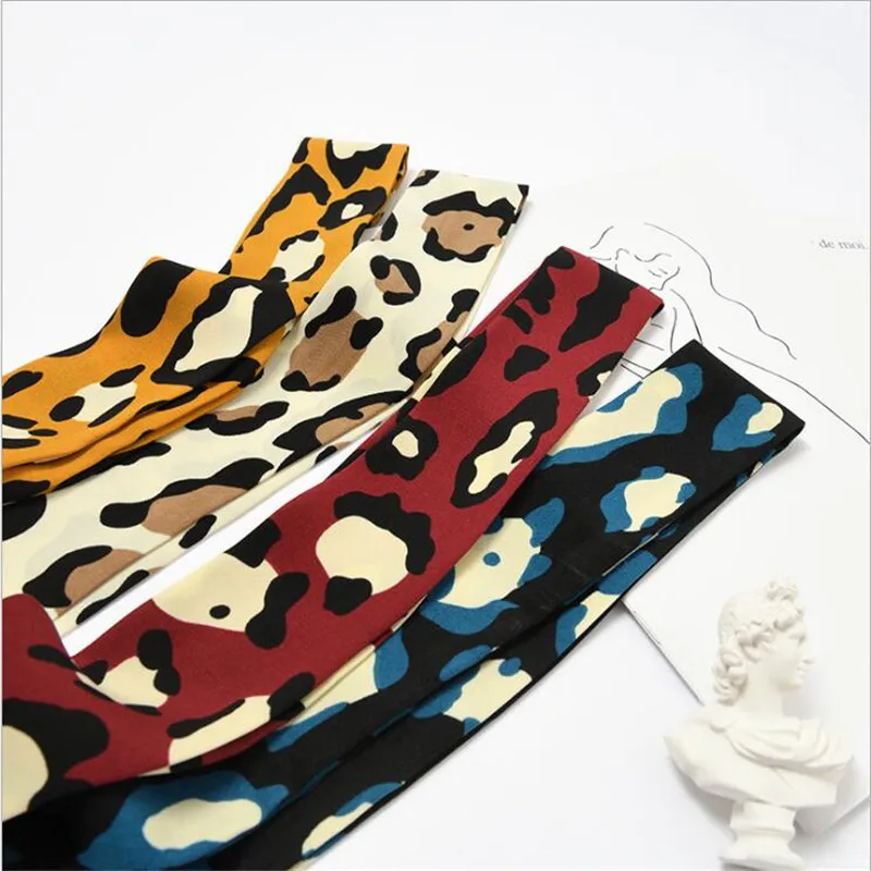Новинка 90 см Леопардовый принт Искусственные женские шелковые шифоновые шарфы