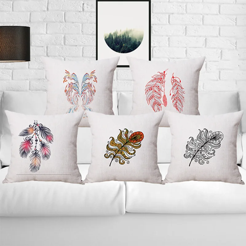 Fashion Home Decor Cotton Linen Throw Pillow Case Feather Printed Sofa Waist Cushion Cover
Fashion Home Decor Cotton Linen Throw Pillow Case Feather Printed Sofa Waist Cushion Cover