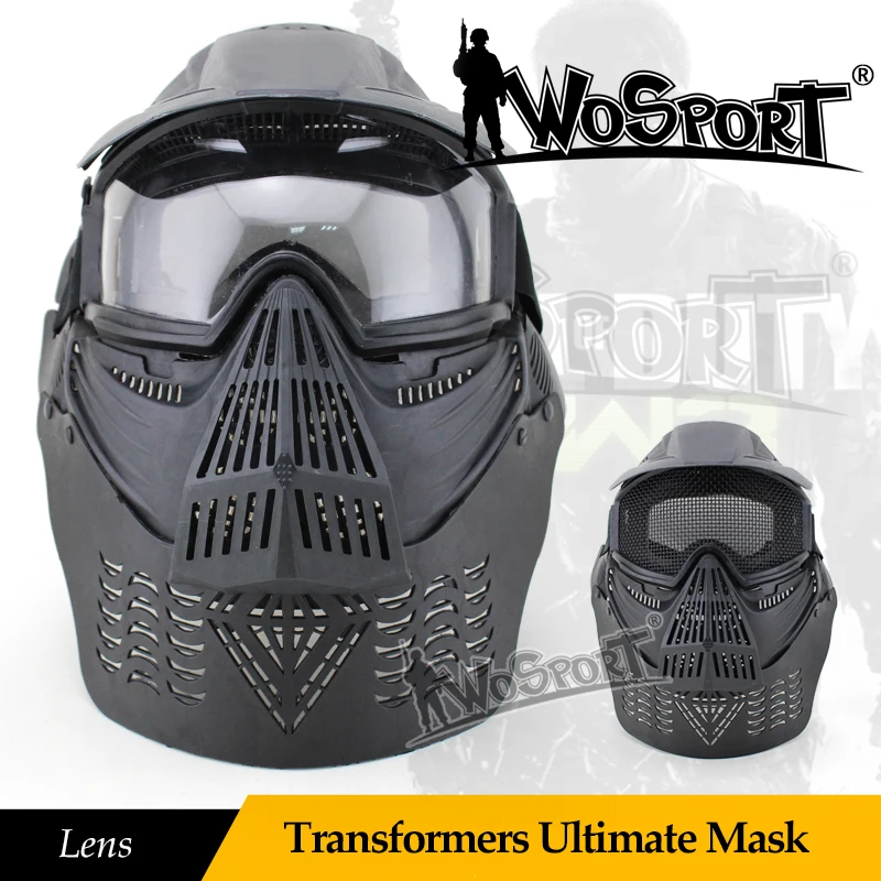 WOSPORT Tactical Airsoft Transformers Ultimate Full Face Lens Mask with Goggles&Neck Protect Outdoor Military Hunting Accessory
WOSPORT Tactical Airsoft Transformers Ultimate Full Face Lens Mask with Goggles&Neck Protect Outdoor Military Hunting Accessory