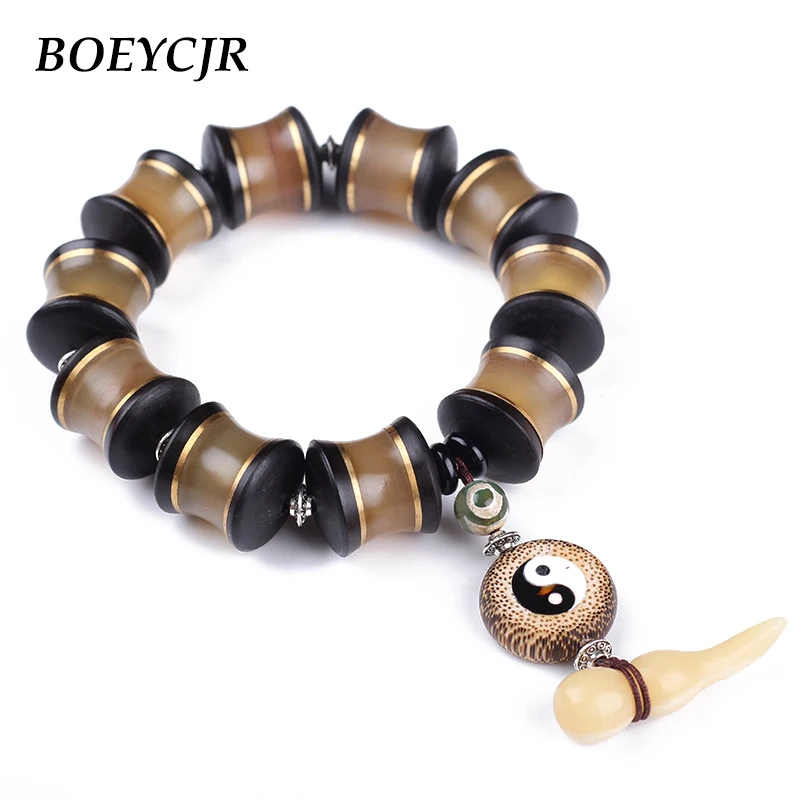 BOEYCJR Horn & Bovine Bone Beads Bangles & Bracelets Fashion Jewelry Yin Yang Energy Bracelet For Men Gift
BOEYCJR Horn & Bovine Bone Beads Bangles & Bracelets Fashion Jewelry Yin Yang Energy Bracelet For Men Gift