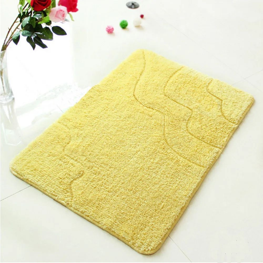 

NiceRug Living Room Carpets Rug Lawn Shaggy Carpet Area Rugs Non-slip Water Absorption Solid Yellow Footcloth Pad for Bedroom