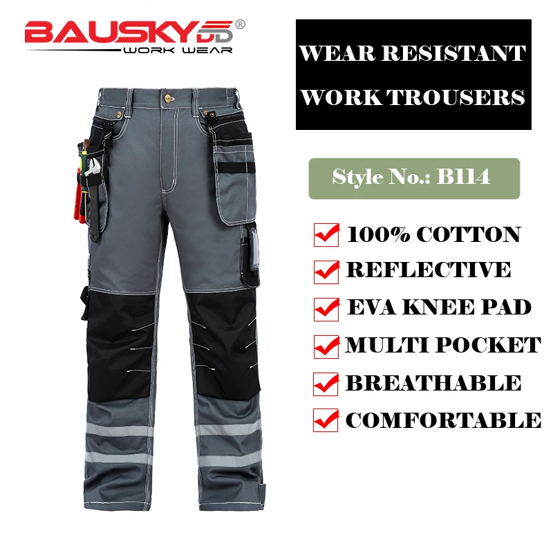 Мужские прочные рабочие брюки Bauskydd с несколькими карманами и