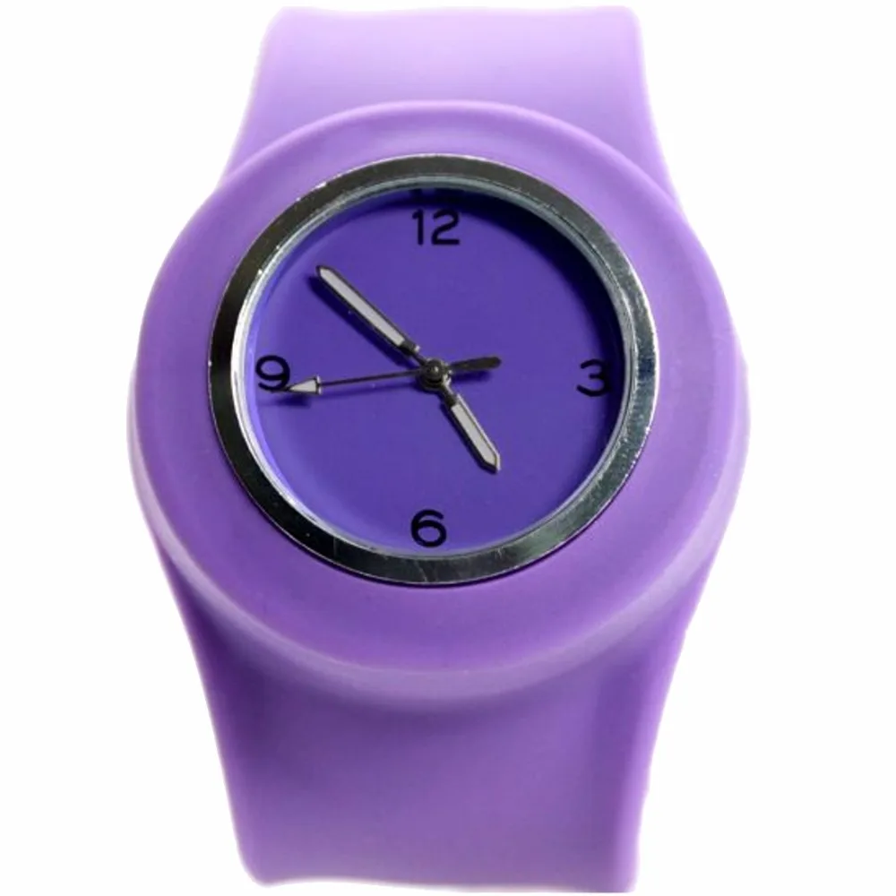 

Luxury Brand Unisex Analog Quartz Round Watch 3 Hands Movement Violet Soft Silicone Band Violet Dial