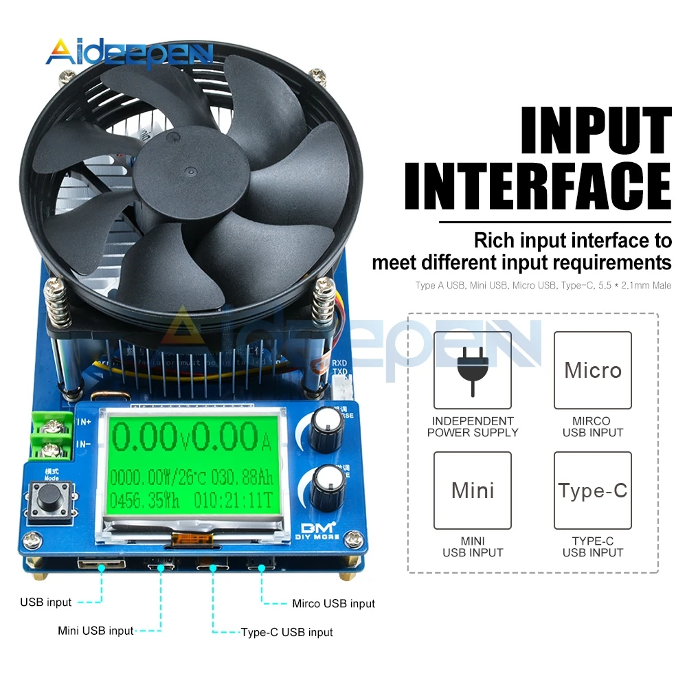 150W 2.2 Inch Digital Electronic Load LDM Discharge Capacity Tester USB Voltmeter Ammeter Indicator Battery Tester Multimeter
150W 2.2 Inch Digital Electronic Load LDM Discharge Capacity Tester USB Voltmeter Ammeter Indicator Battery Tester Multimeter