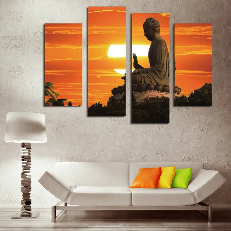 4Pcs Canvas Painting On The Wall Sunset Sitting Buddha Wall Pictures For Living Room Unframed Modular Pictures Hot Decor
4Pcs Canvas Painting On The Wall Sunset Sitting Buddha Wall Pictures For Living Room Unframed Modular Pictures Hot Decor