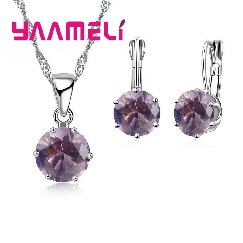 Statement Jewelry Sets 925 Sterling Silver Candy Color Cubic Zirconia Pendant Necklace Earring Wedding Accessories
Statement Jewelry Sets 925 Sterling Silver Candy Color Cubic Zirconia Pendant Necklace Earring Wedding Accessories