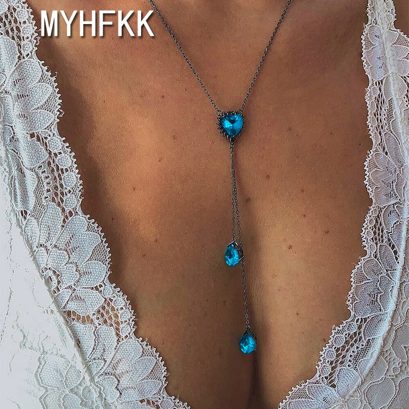 MYHFKK2019 новое ожерелье для женщин Богемские ожерелья цепь летнее Ожерелье Синий