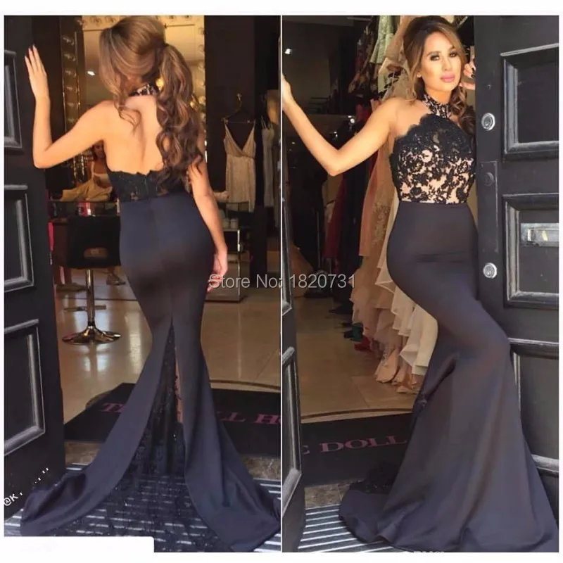 Custom Made Formal Dress Open Back See Through Halter Mermaid Evening Dress Black Lace Evening Gowns Robe De Soiree Longue 2020
Custom Made Formal Dress Open Back See Through Halter Mermaid Evening Dress Black Lace Evening Gowns Robe De Soiree Longue 2020