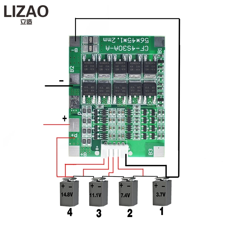 Аккумулятор WAVGAT 4S 30A 14 8 в литий-ионный аккумулятор 18650 BMS блоки интегральные схемы