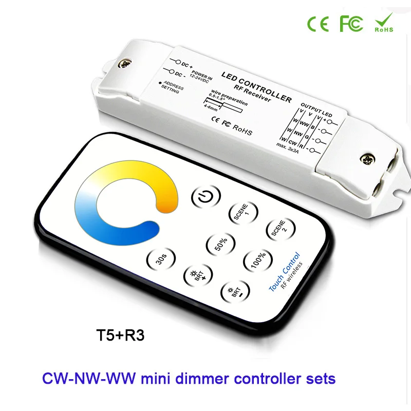 Bincolor mini RF wireless remote led dimming/CCT/RGB/CW NW WW led dimmer Receiver controller for LED Strip Light,DC12V-24V
Bincolor mini RF wireless remote led dimming/CCT/RGB/CW NW WW led dimmer Receiver controller for LED Strip Light,DC12V-24V