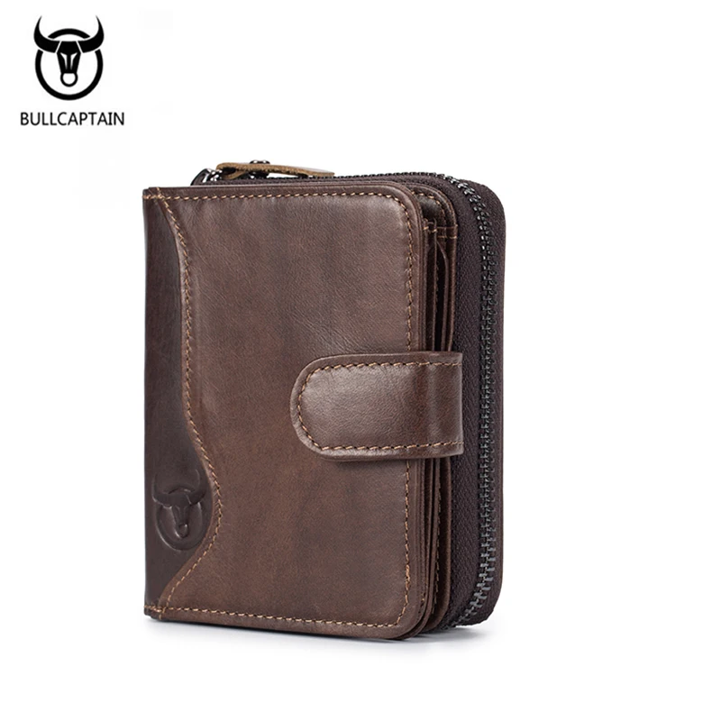 BULLCAPTAIN Genuine Leather Fashion Purse Men Short Coin Purse Card Holder Short Standard Wallet Male Solid Color Zipper & Hasp
BULLCAPTAIN Genuine Leather Fashion Purse Men Short Coin Purse Card Holder Short Standard Wallet Male Solid Color Zipper & Hasp