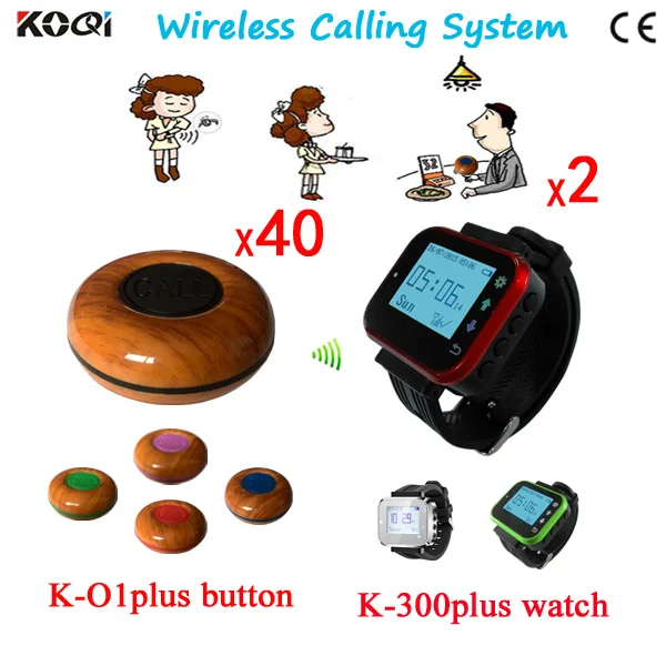 Guest Bell Button Service Device 2pcs Watch Receiver Wrist+40pcs Transmitter Pager DHL Free Shipping CE
Guest Bell Button Service Device 2pcs Watch Receiver Wrist+40pcs Transmitter Pager DHL Free Shipping CE