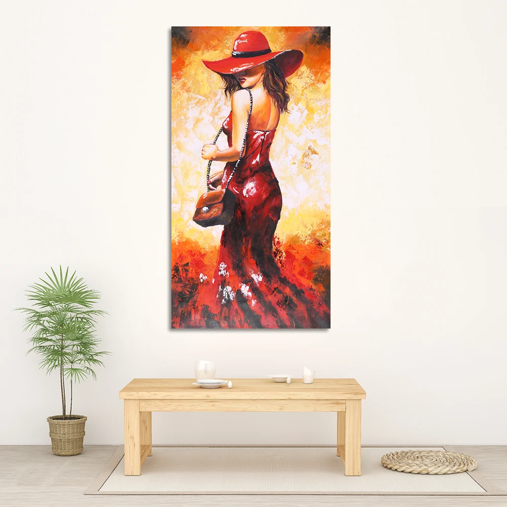 Hand-Painted Oil Painting Waterproof Unframed Abstract Lady in Red Dress Canvas Picture Wall Art Painting Living Room Decor
Hand-Painted Oil Painting Waterproof Unframed Abstract Lady in Red Dress Canvas Picture Wall Art Painting Living Room Decor