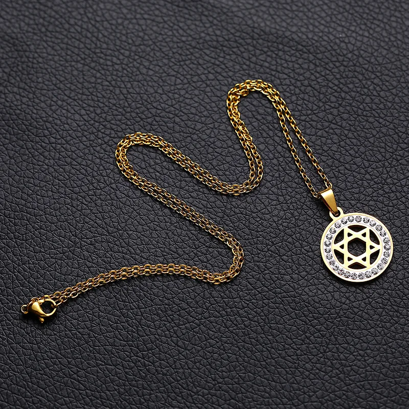 New Fashion Stainless Steel Men Hip Hop Star of David Pendant Necklaces Hexagram Pendants Crystal Charm Necklace Jewelry Gifts
New Fashion Stainless Steel Men Hip Hop Star of David Pendant Necklaces Hexagram Pendants Crystal Charm Necklace Jewelry Gifts