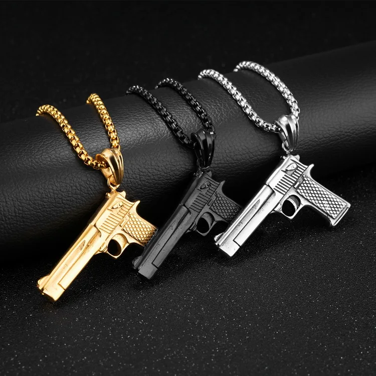 Fashion Chain Pendants Man Stainless Steel Gun Pendant Chain Necklaces For Men Hip Hop Rock Jewelry Gifts
Fashion Chain Pendants Man Stainless Steel Gun Pendant Chain Necklaces For Men Hip Hop Rock Jewelry Gifts