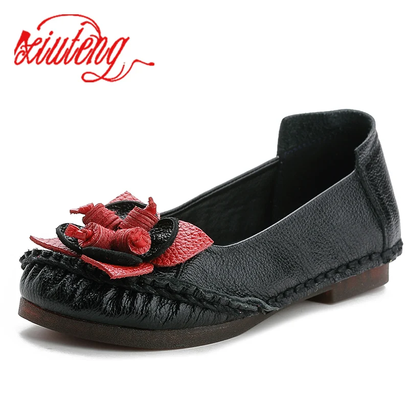 Xiuteng Удобная обувь на мягкой подошве с бантом ручной работы Женские туфли плоской