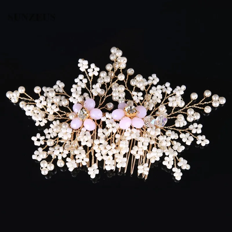 Pearls Bridal Hair Comb Gold Wedding Headpiece With Pink Flowers Beads Bride Hair Accessory Free Shipping SQ0179
Pearls Bridal Hair Comb Gold Wedding Headpiece With Pink Flowers Beads Bride Hair Accessory Free Shipping SQ0179