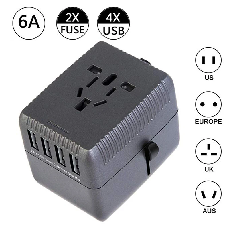 Travel Adapter International Universal Power Adapter With 5A 4 USB Type-C Port Worldwide Wall Charger For US AU UK EU Plug
Travel Adapter International Universal Power Adapter With 5A 4 USB Type-C Port Worldwide Wall Charger For US AU UK EU Plug