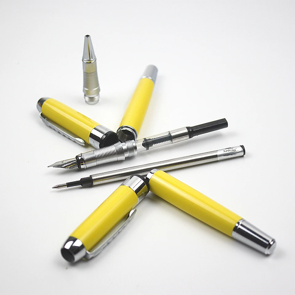 Luxury jinhao Yellow Metal Fountain Pens & Ballpoint Pens Silver Clip Blue & Black ink For Office Business Roller Ball Pen
Luxury jinhao Yellow Metal Fountain Pens & Ballpoint Pens Silver Clip Blue & Black ink For Office Business Roller Ball Pen