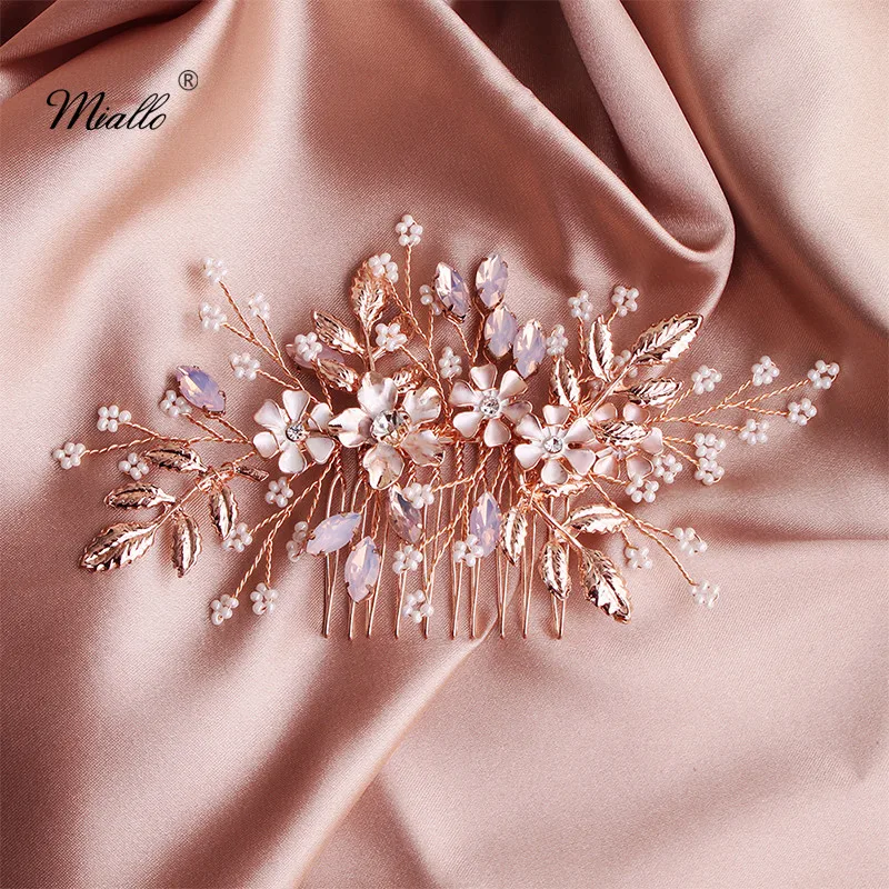 Miallo Fashion Rose Gold Flower Wedding Hair Comb Crystal Bridal Hair Jewelry Accessories Handmade Headpieces
Miallo Fashion Rose Gold Flower Wedding Hair Comb Crystal Bridal Hair Jewelry Accessories Handmade Headpieces