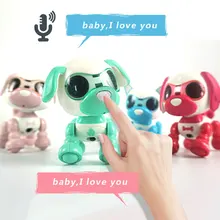 Dog Robot Toy Cute Smart Pet Dog Interactive Smart Puppy Robot Dog Voice-Activated Touch Recording LED Eyes Sound Recording Sing
