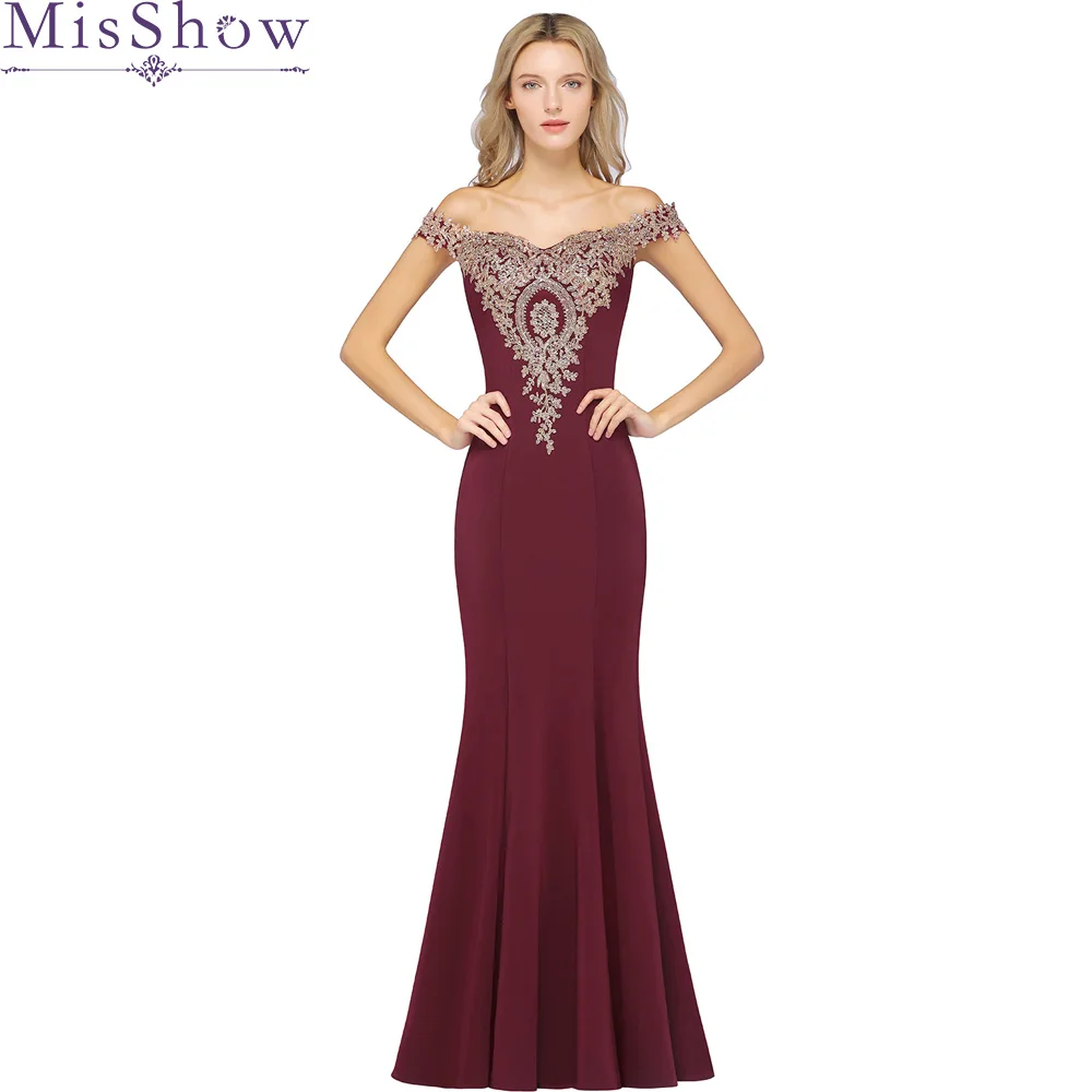 New Party Gowns off the shoulder Burgundy Applique Mermaid Evening dress Floor-length Beading Zipper back trumpet Prom dresses
New Party Gowns off the shoulder Burgundy Applique Mermaid Evening dress Floor-length Beading Zipper back trumpet Prom dresses