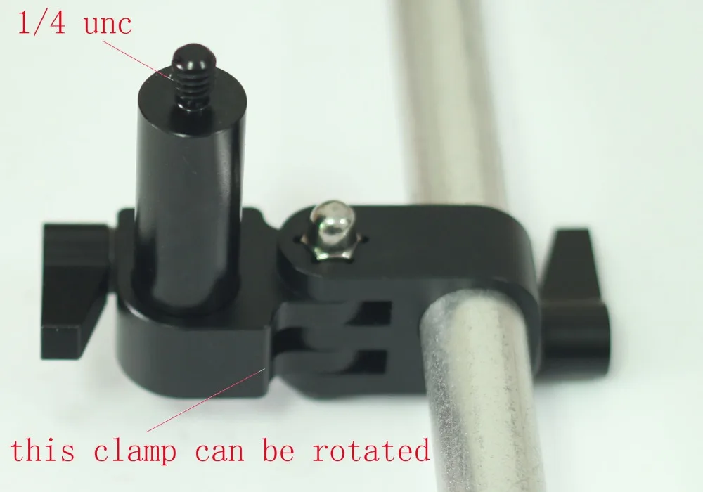 180 degreen Rotated 15mm Rod Clamp With 15mm 2"length rod 1/4" male For Follow Focus
180 degreen Rotated 15mm Rod Clamp With 15mm 2"length rod 1/4" male For Follow Focus