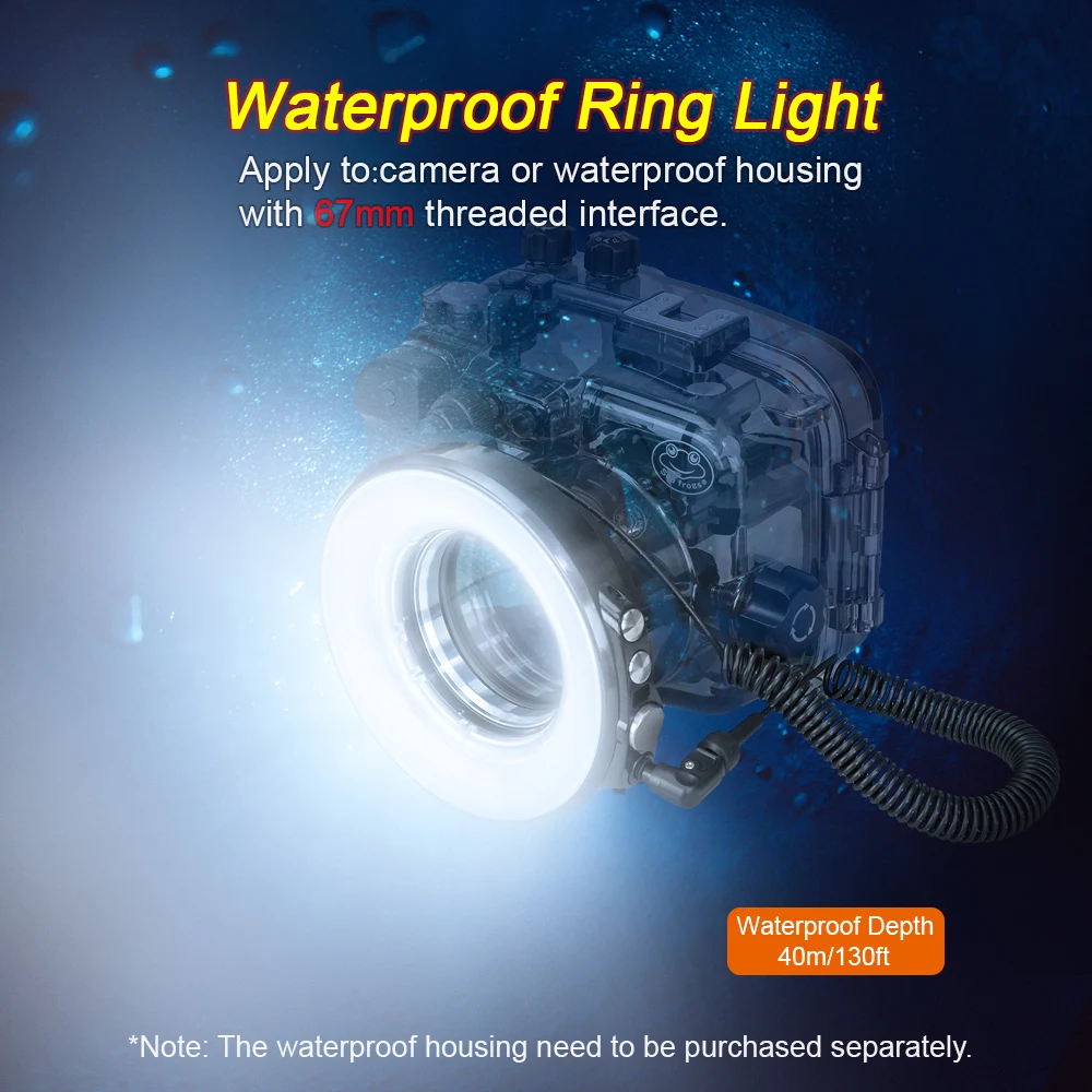 Кольцевой светильник для макросъемки Seafrogs кольцевой камеры непромокаемая