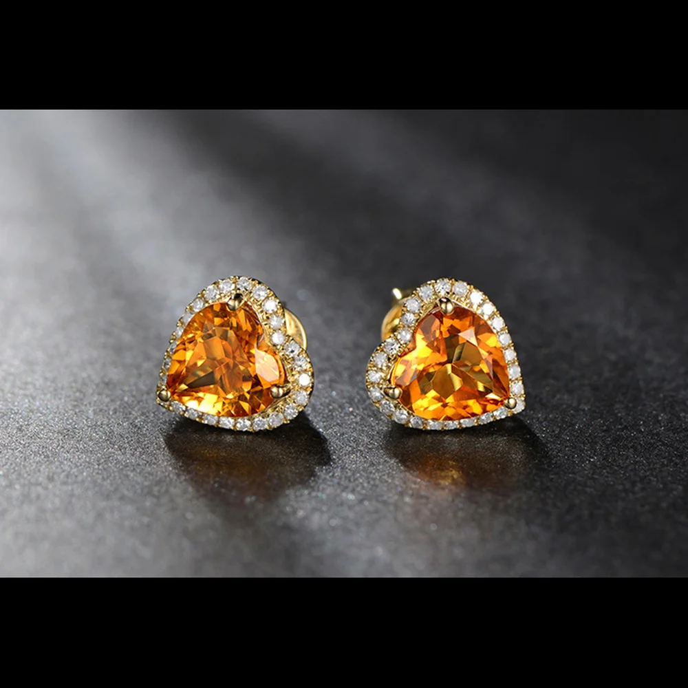 Classic Heart-shaped Citrine Stud Earrings 18K Gold Zircon for Women pendientes amethyst Jewelry
Classic Heart-shaped Citrine Stud Earrings 18K Gold Zircon for Women pendientes amethyst Jewelry