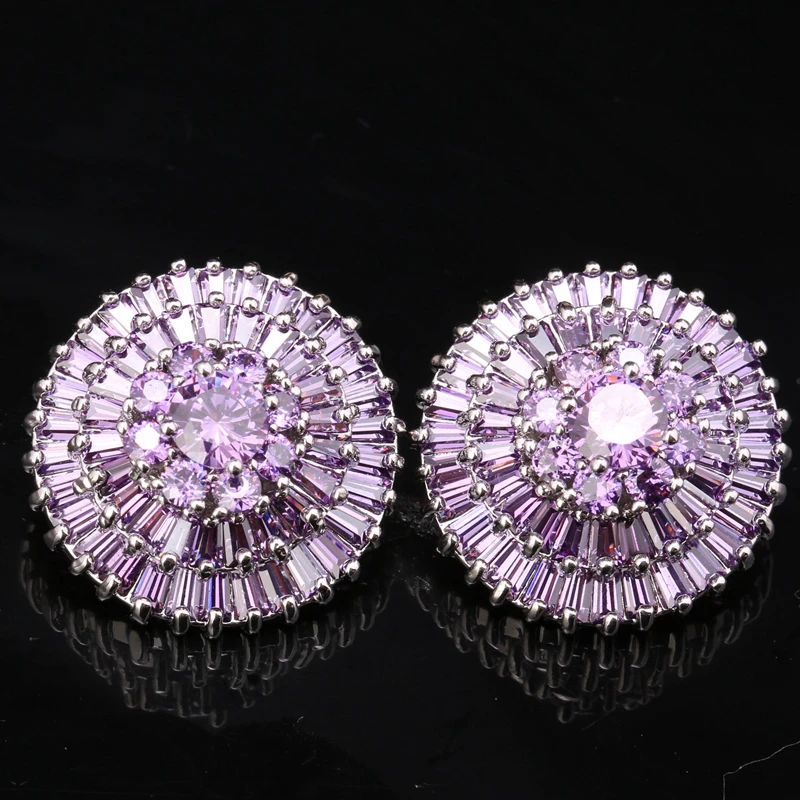 Purple Zircon Multigems Silver Plated Argent Enchanting Studs Earring Petal Plum Blossom S5456
Purple Zircon Multigems Silver Plated Argent Enchanting Studs Earring Petal Plum Blossom S5456