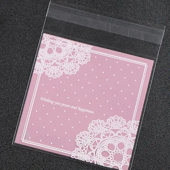 100pcs/lot Romantic pink lace cookies bags OPP biscuit cake chocolate candy gift bag for wedding 10*10cm
100pcs/lot Romantic pink lace cookies bags OPP biscuit cake chocolate candy gift bag for wedding 10*10cm