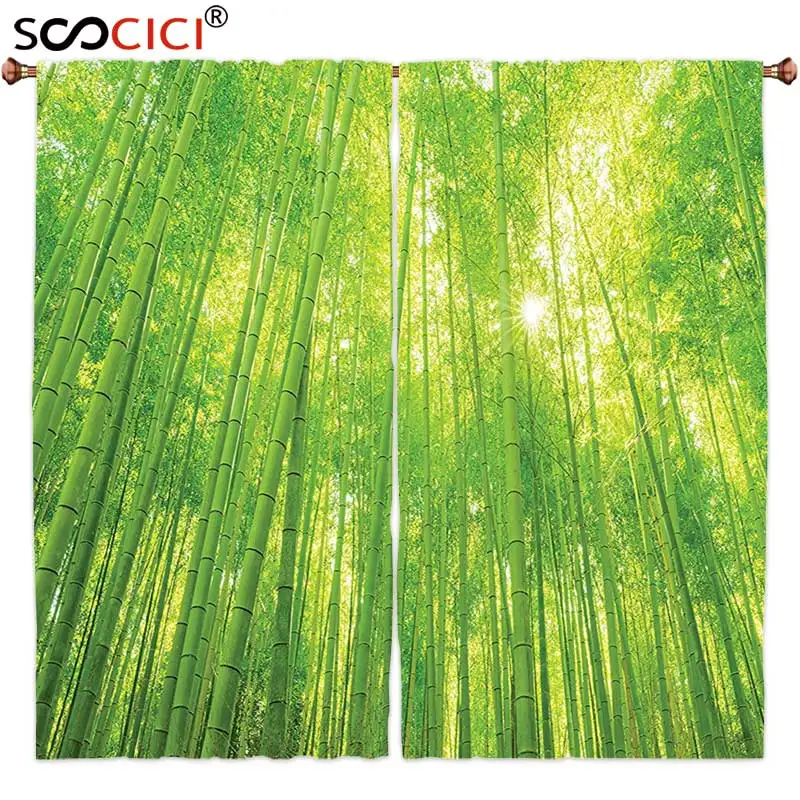 Window Curtains Treatments 2 Panels,Bamboo Decor Image of Bamboo Trees with Sunlight in Rainforest Exotic Wildlife Plants
Window Curtains Treatments 2 Panels,Bamboo Decor Image of Bamboo Trees with Sunlight in Rainforest Exotic Wildlife Plants