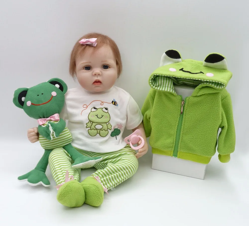 silicone reborn baby dolls 22"55cm fashion children gift reborn babies dolls with frog plush doll bebe reborn bonecas
silicone reborn baby dolls 22"55cm fashion children gift reborn babies dolls with frog plush doll bebe reborn bonecas