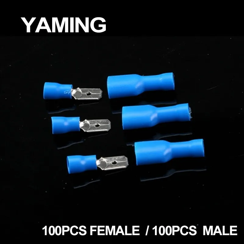 (200PCS) 100SET Blue Male Female FDFD2-250*50 Splice Wire Connector 16-14AWG Insulated Crimp Spade Terminal Cable Plug
(200PCS) 100SET Blue Male Female FDFD2-250*50 Splice Wire Connector 16-14AWG Insulated Crimp Spade Terminal Cable Plug