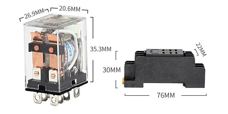 1Pcs 12V 24V DC 110V 220V AC Coil Power Relay LY2NJ DPDT 8 Pin HH62P JQX-13F With Socket Base OK
1Pcs 12V 24V DC 110V 220V AC Coil Power Relay LY2NJ DPDT 8 Pin HH62P JQX-13F With Socket Base OK