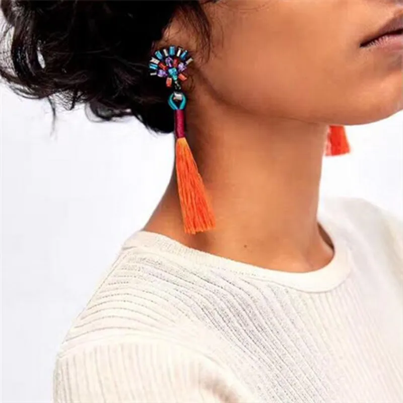 2P/Lot New Brand Fashion Statement Jewelry Tassel Long Earring For Women Color Wedding Dangle Drop Earrings Wholesale Girls Gift
2P/Lot New Brand Fashion Statement Jewelry Tassel Long Earring For Women Color Wedding Dangle Drop Earrings Wholesale Girls Gift