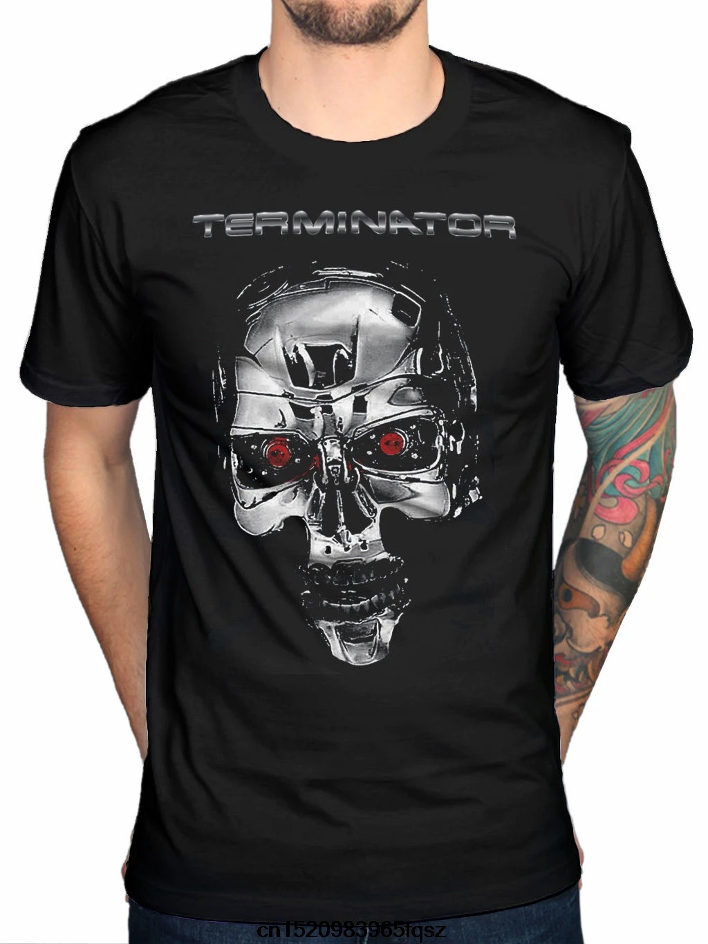2018 Мужская Терминатор эндоскелета футболка фильм Merch классический Schwarzenegger