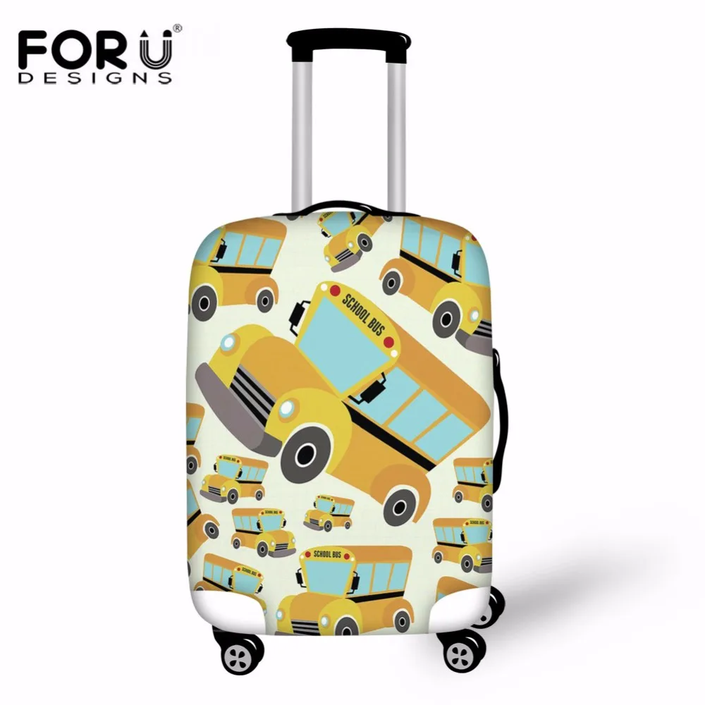 Эластичный Защитный чехол FORUDESIGNS с мультяшным принтом школьного автобуса для